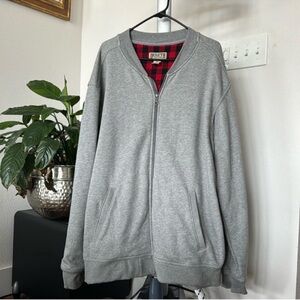 Duluth Men’s Chunky Full zip Sweatshirt Bomber Jacket Sz 2X Plaid Flannel Lining